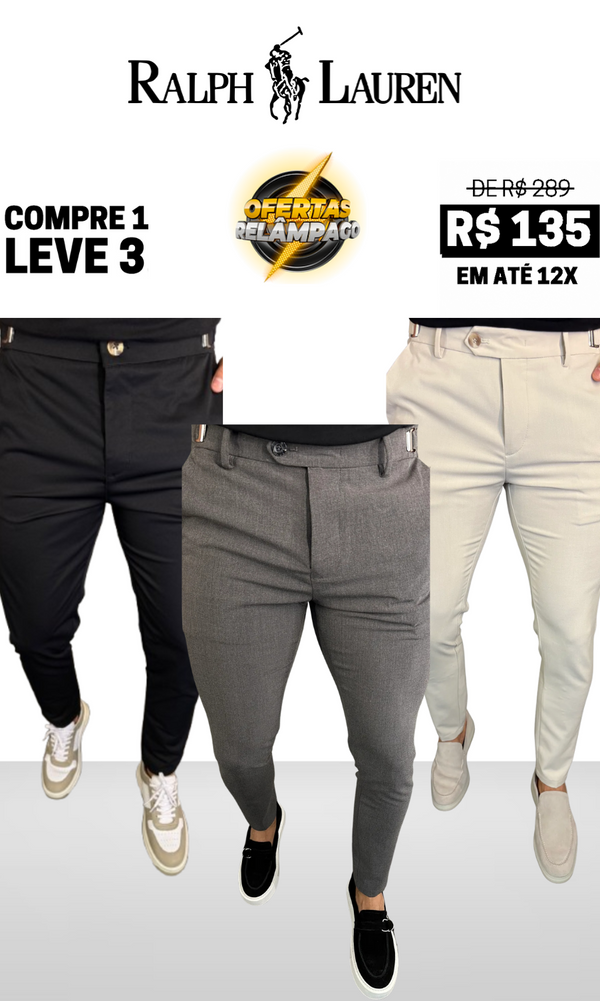 Calça Alfaiataria Ibiza Ajuste Catraca - Compre 1 Leve 3