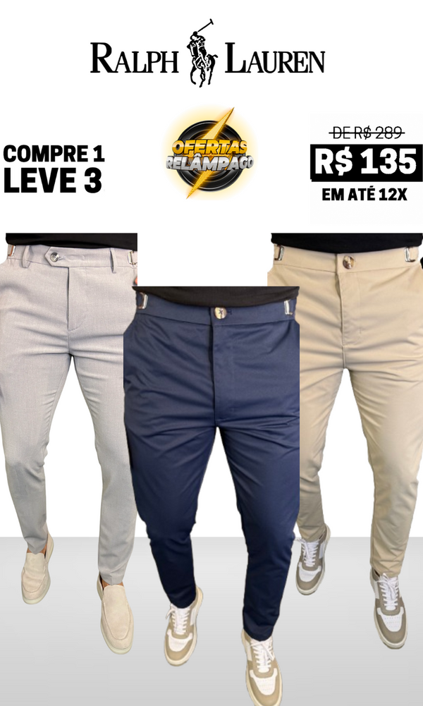 Calça Alfaiataria Milenio Ajuste Catraca - Compre 1 Leve 3