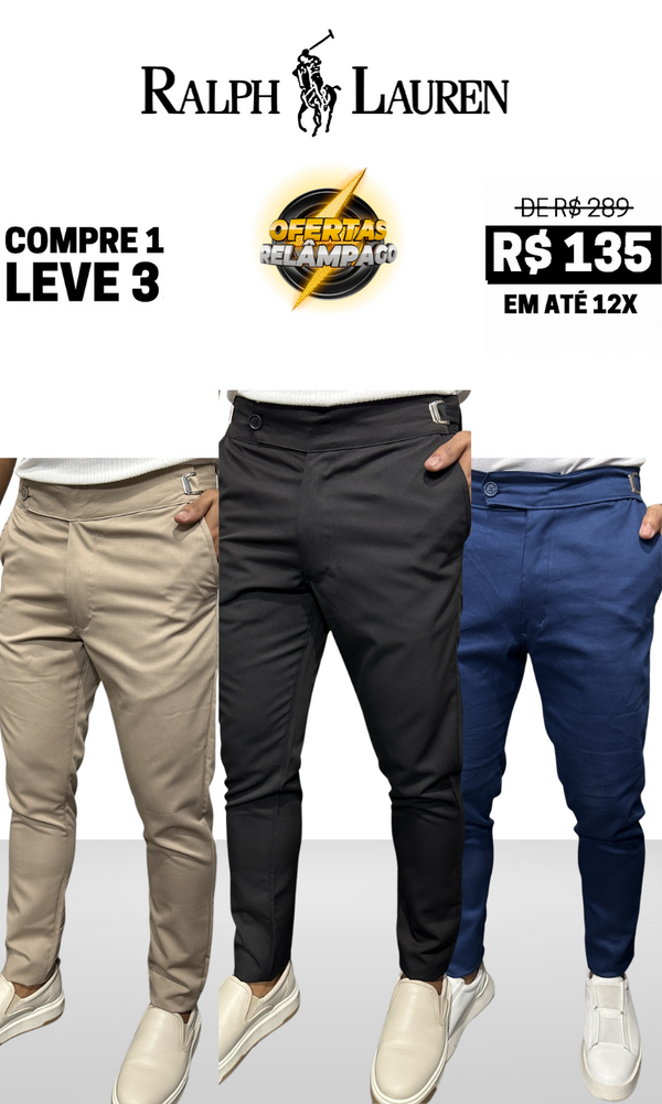 Calça Alfaiataria Milano Ajuste Catraca - Compre 1 Leve 3