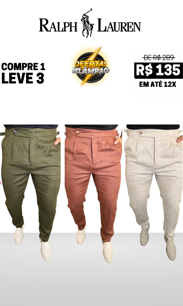 Calça Alfaiataria Gurkha Ajuste Catraca - Compre 1 Leve 3 