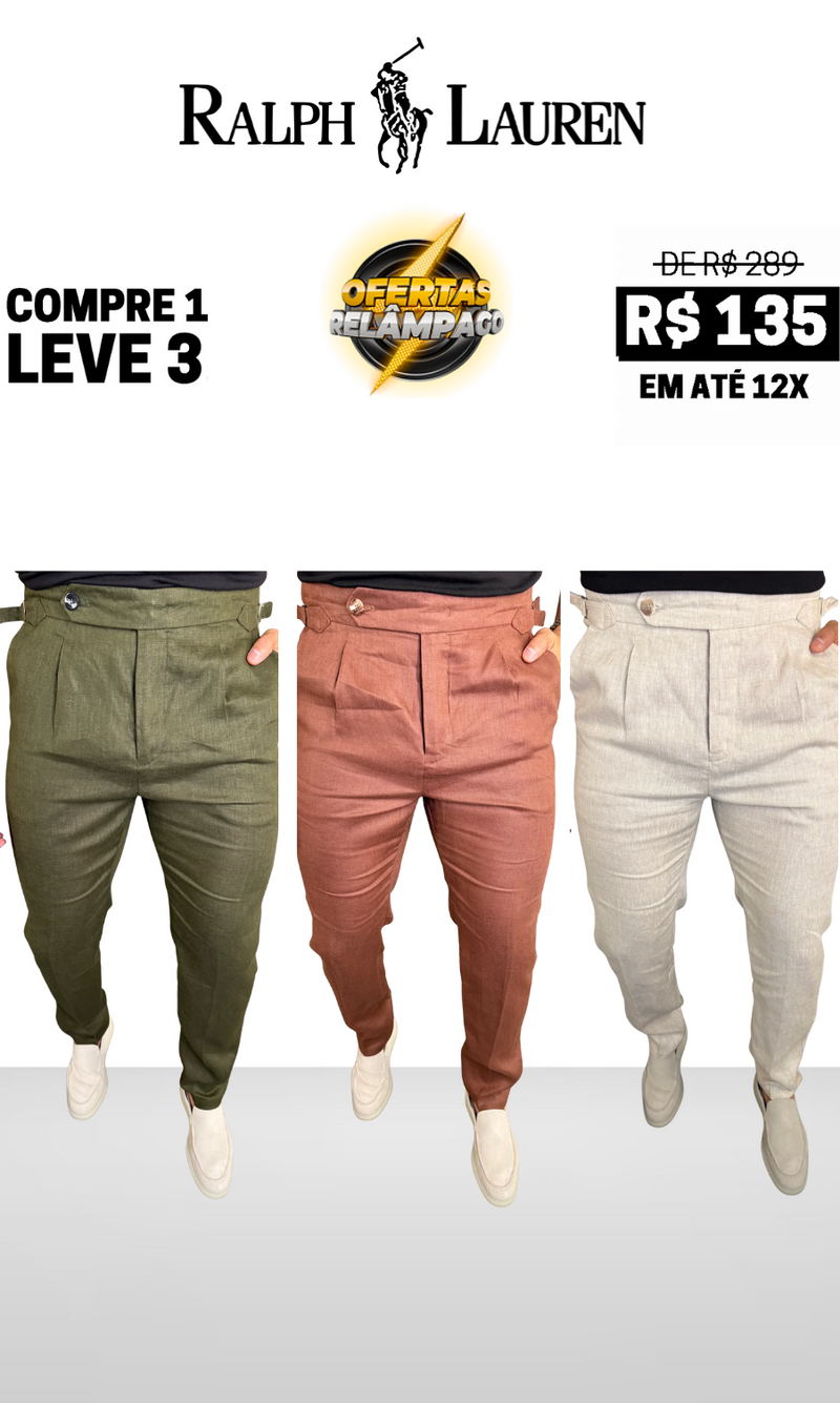 Calça Alfaiataria Gurkha Ajuste Catraca - Compre 1 Leve 3 