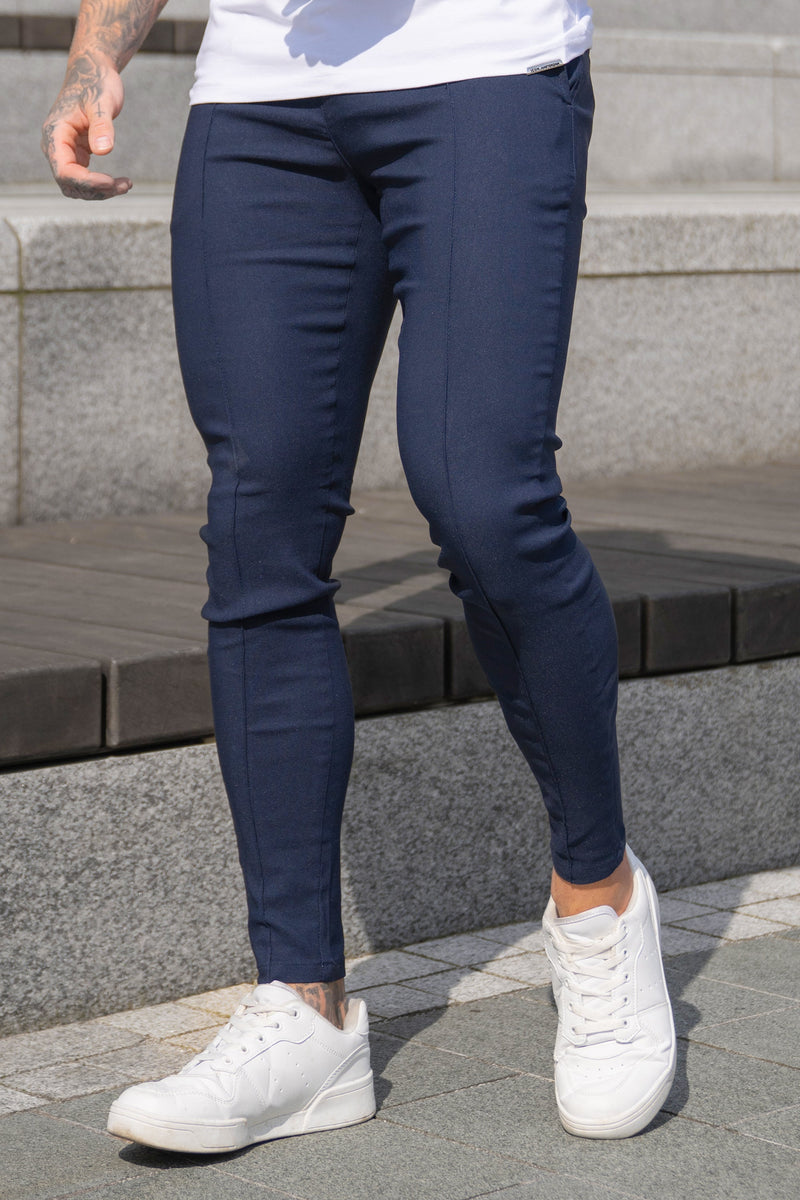 Calça Alfaiataria Masculina Luca Messina Azul Marinho