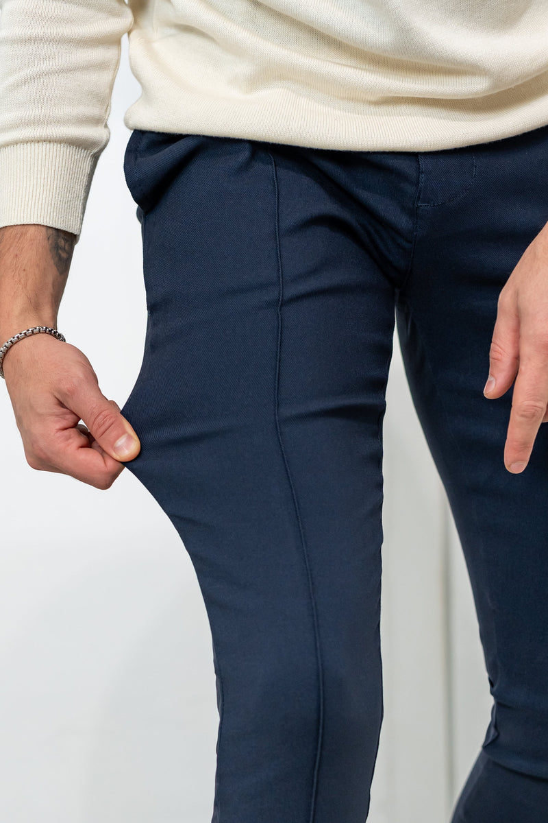 Calça Alfaiataria Masculina Luca Messina Azul Marinho