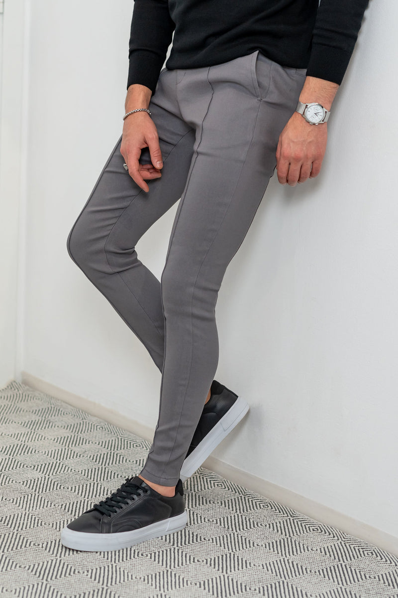 Calça Alfaiataria Masculina Luca Messina Cinza Chumbo