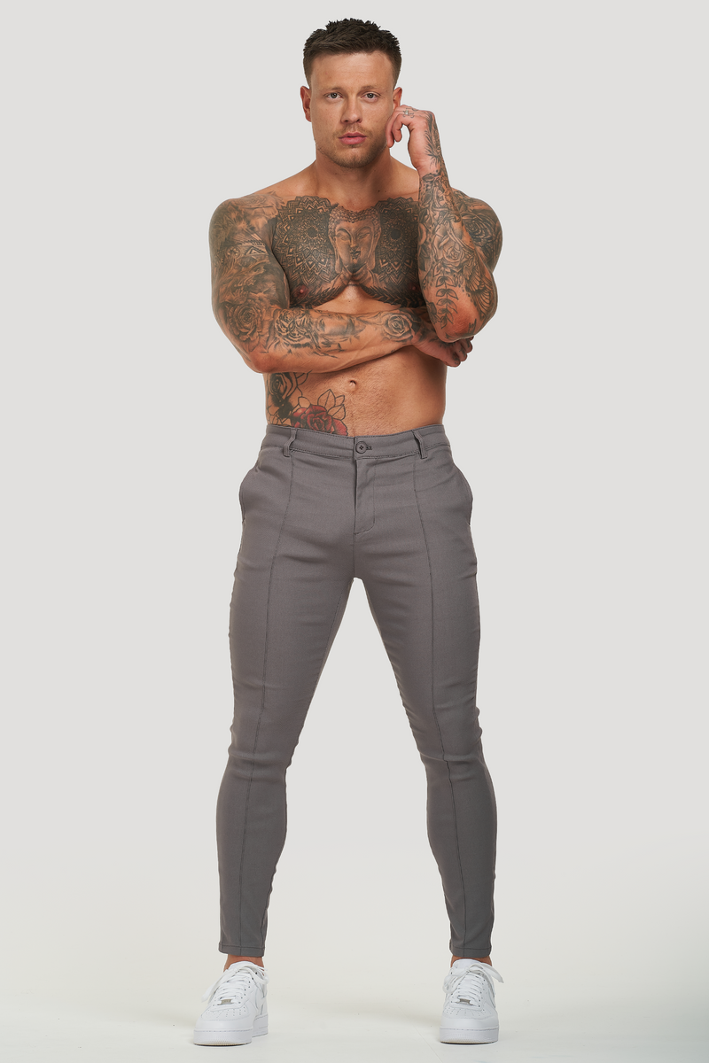 Calça Alfaiataria Masculina Luca Messina Cinza Chumbo