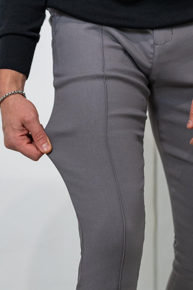 Calça Alfaiataria Masculina Luca Messina Cinza Chumbo