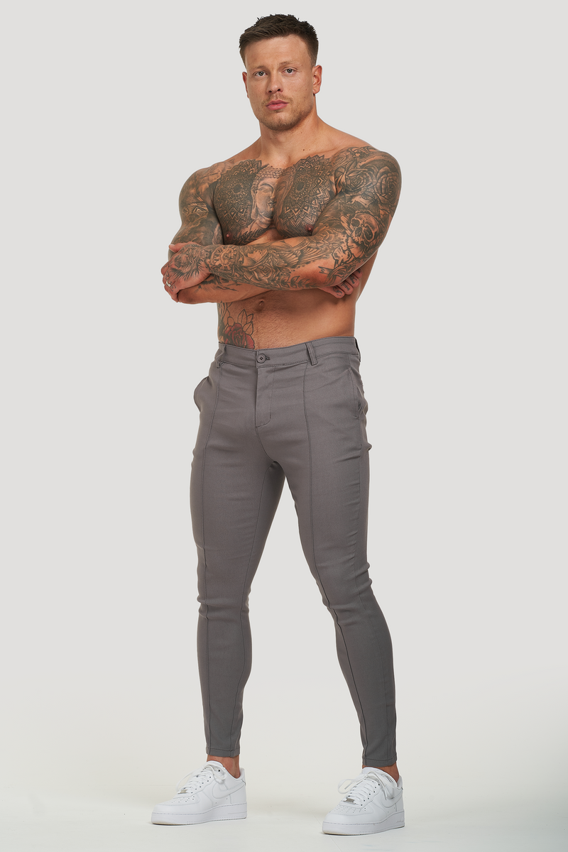Calça Alfaiataria Masculina Luca Messina Cinza Chumbo