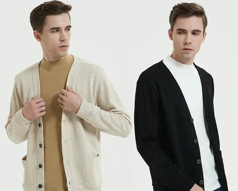 Cardigan Masculino de Lã com Bolsos Elite