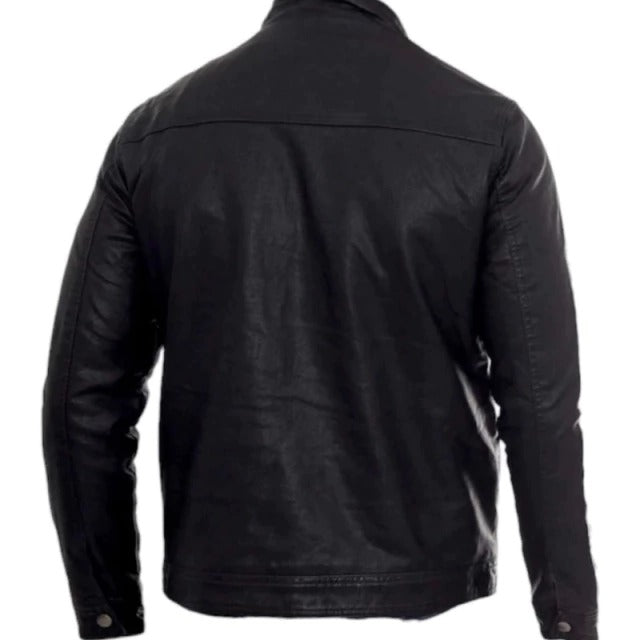Jaqueta de Couro Masculina Slim Fit