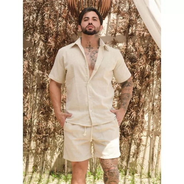 Conjunto Camisa de Botão e Short Masculino