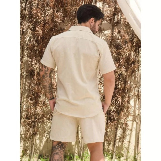 Conjunto Camisa de Botão e Short Masculino
