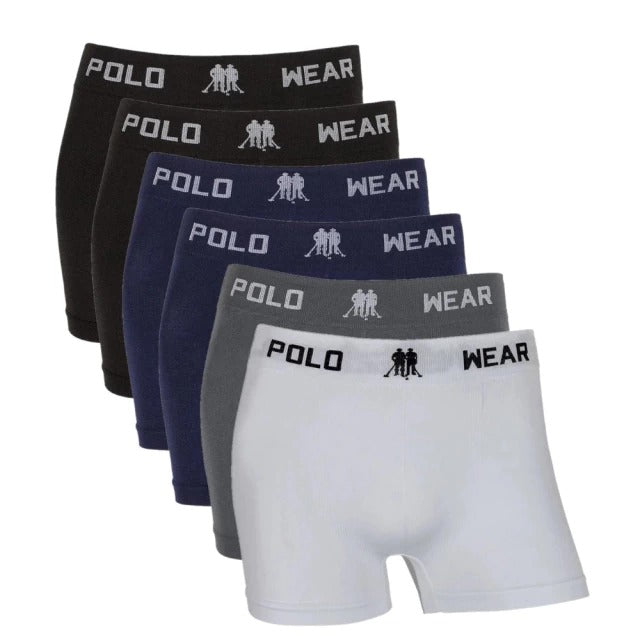 Kit 5 Cuecas Boxer Masculina Polo Wear Original Sem Costura Lisa