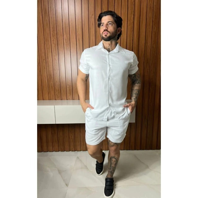 Conjunto Camisa de Botão e Short Masculino