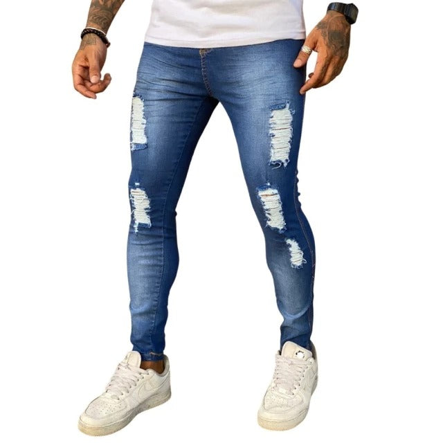 Calça Jeans Masculina Super Skinny com Lycra