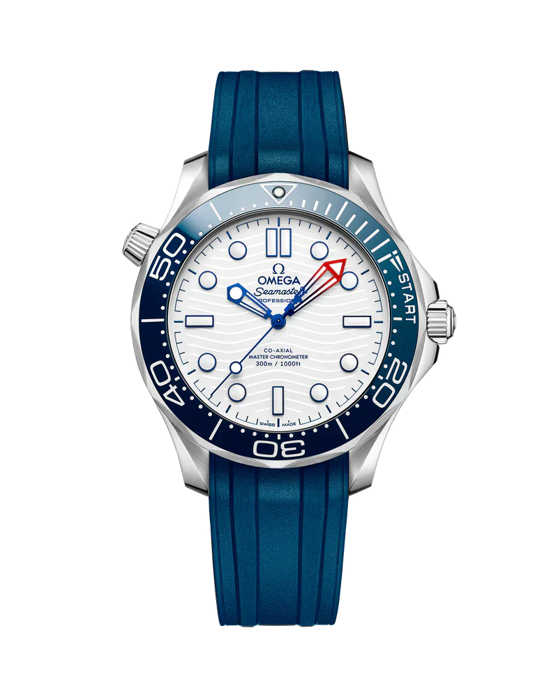 Seamaster Diver 300M (42 mm, aço em bracelete de borracha) +Caixa e Certificado
